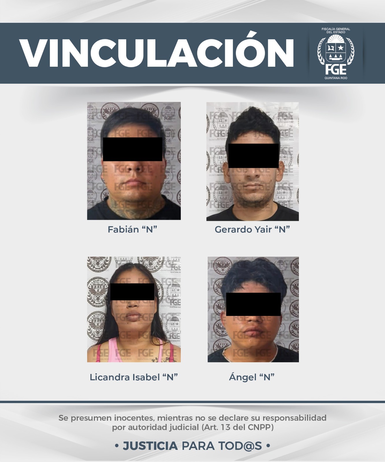 Vinculan a proceso a cuatro por privación ilegal en Benito Juárez