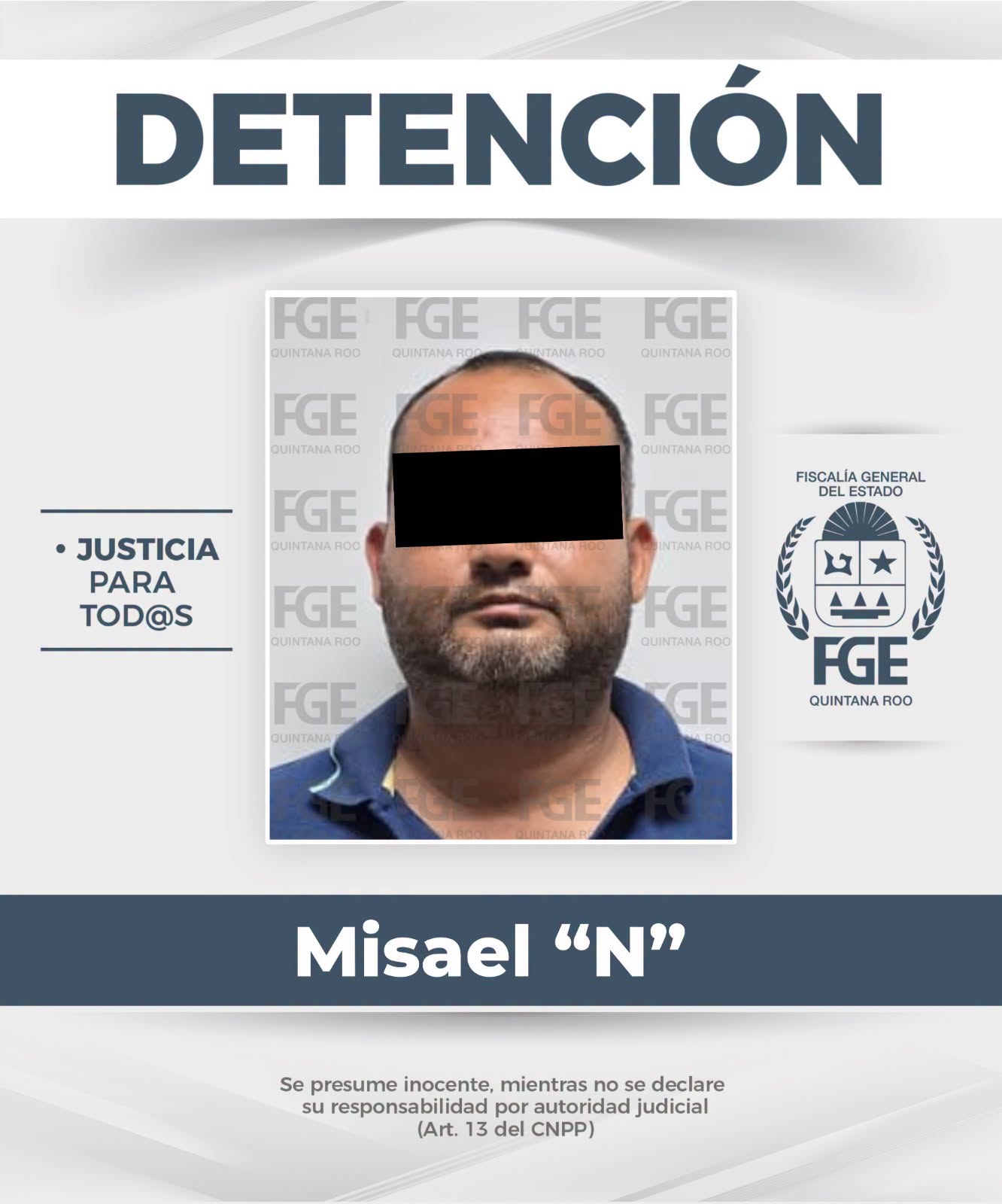 Detienen a sospechoso por homicidio en Benito Juárez