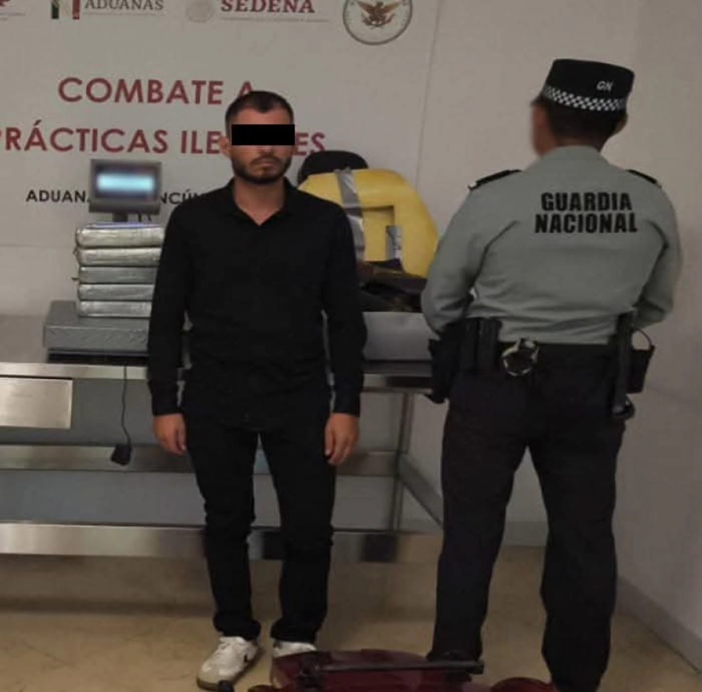 Detienen a colombiano con cocaína en silla de ruedas en Cancún