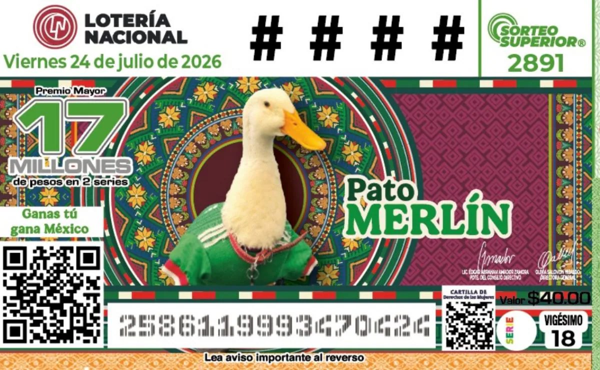 Pato Merlín tiene billete de la Lotería Nacional