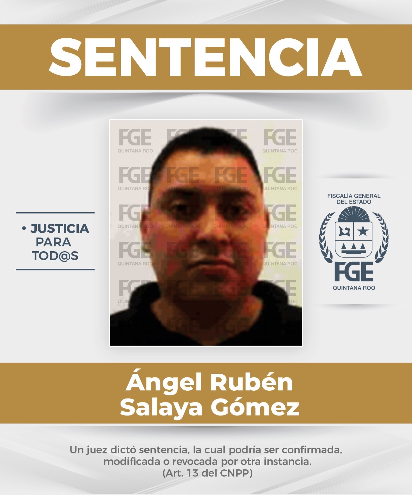 Condenan a 16 años a agresor por feminicidio en Benito Juárez