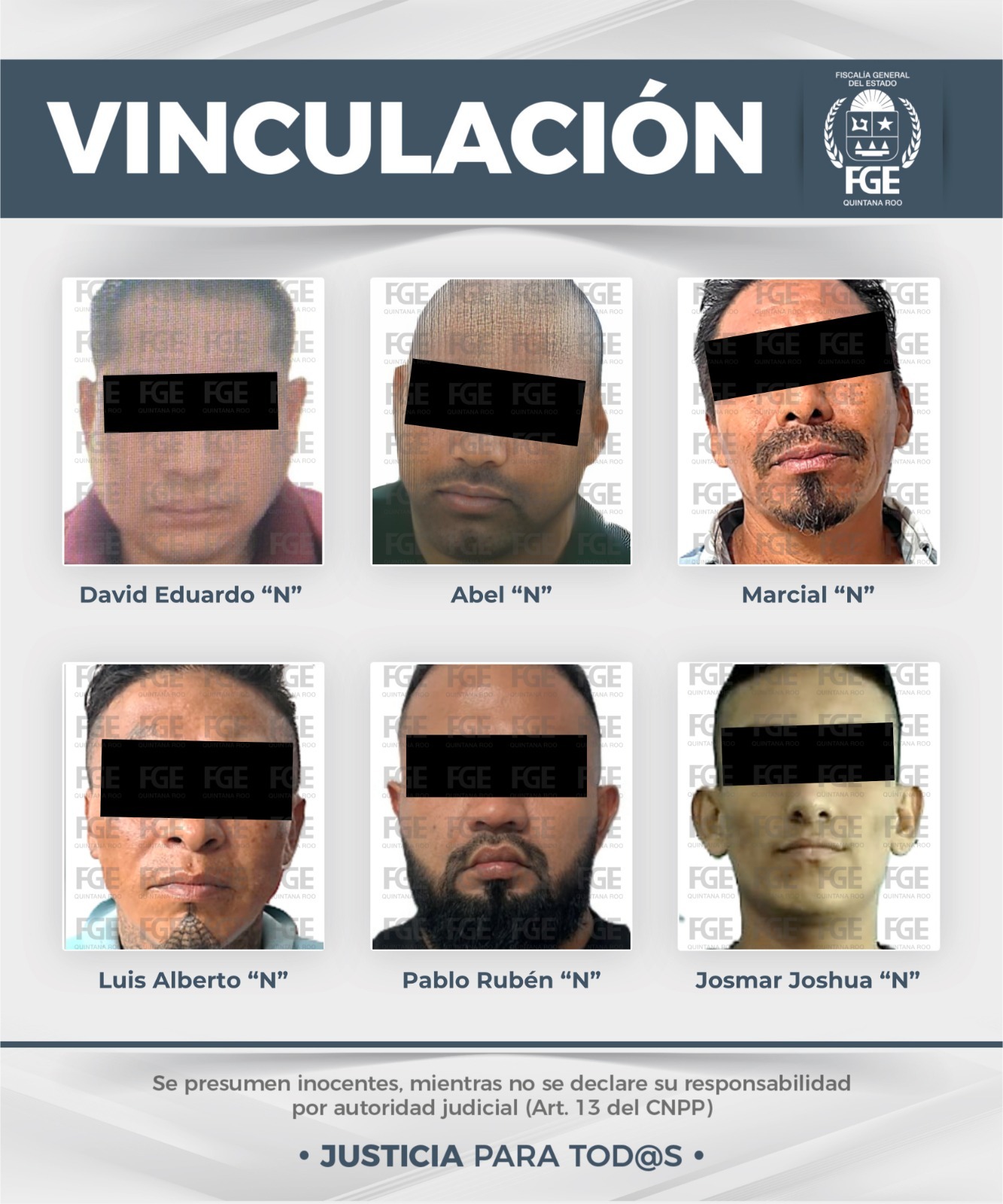 FGE vincula a proceso a 7 por violencia familiar en QRoo