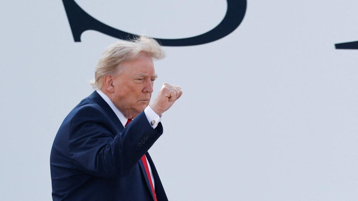 Trump estrena nuevo Air Force One en Dakota del Norte