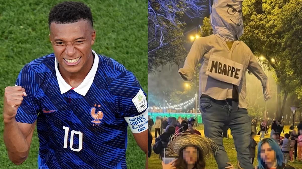 Queman muñeco de Mbappé en fiesta de Paraguay