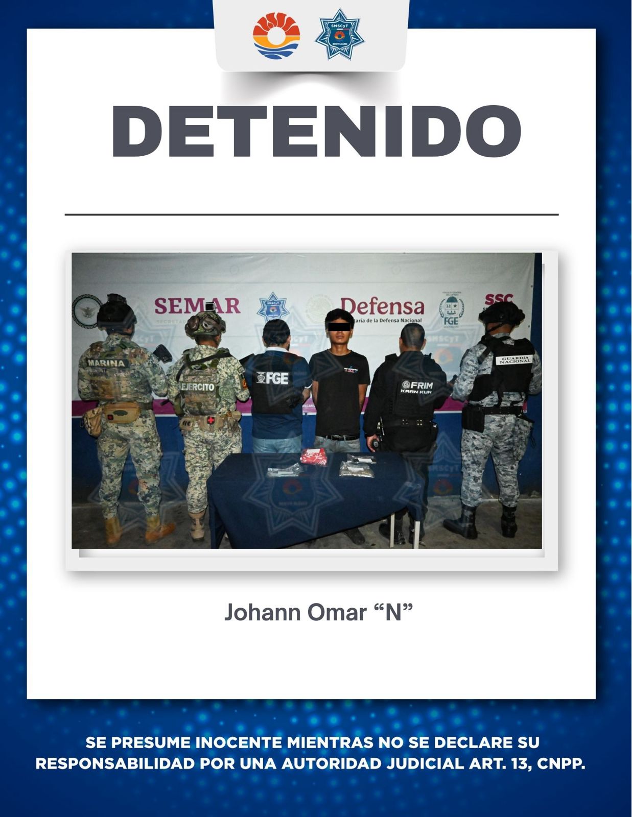 Detienen a joven por narcomenudeo en Cancún