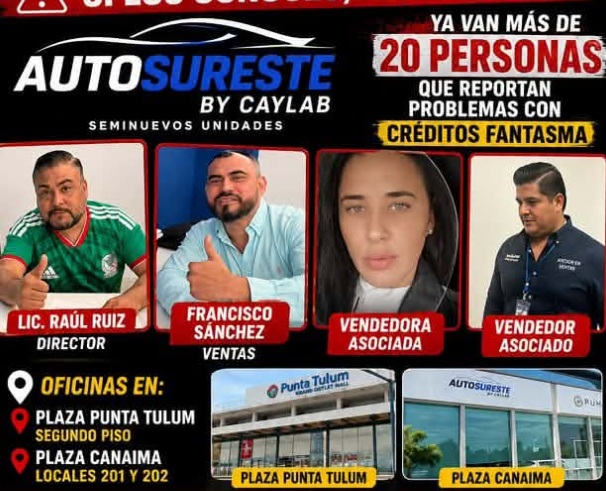 Cierra Autosureste en Cancún y deja 20 estafados