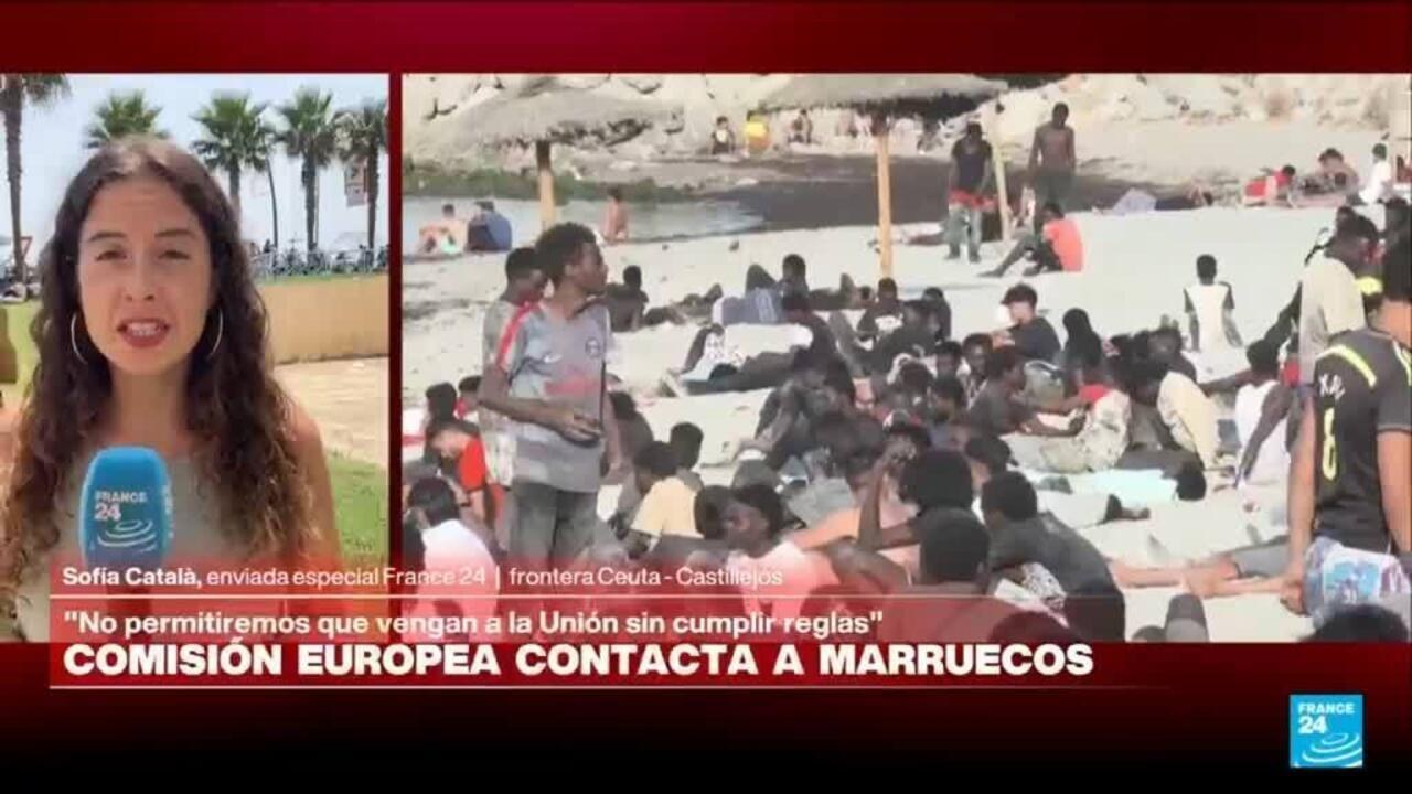 Migrantes pasan la noche a la intemperie en frontera Ceuta