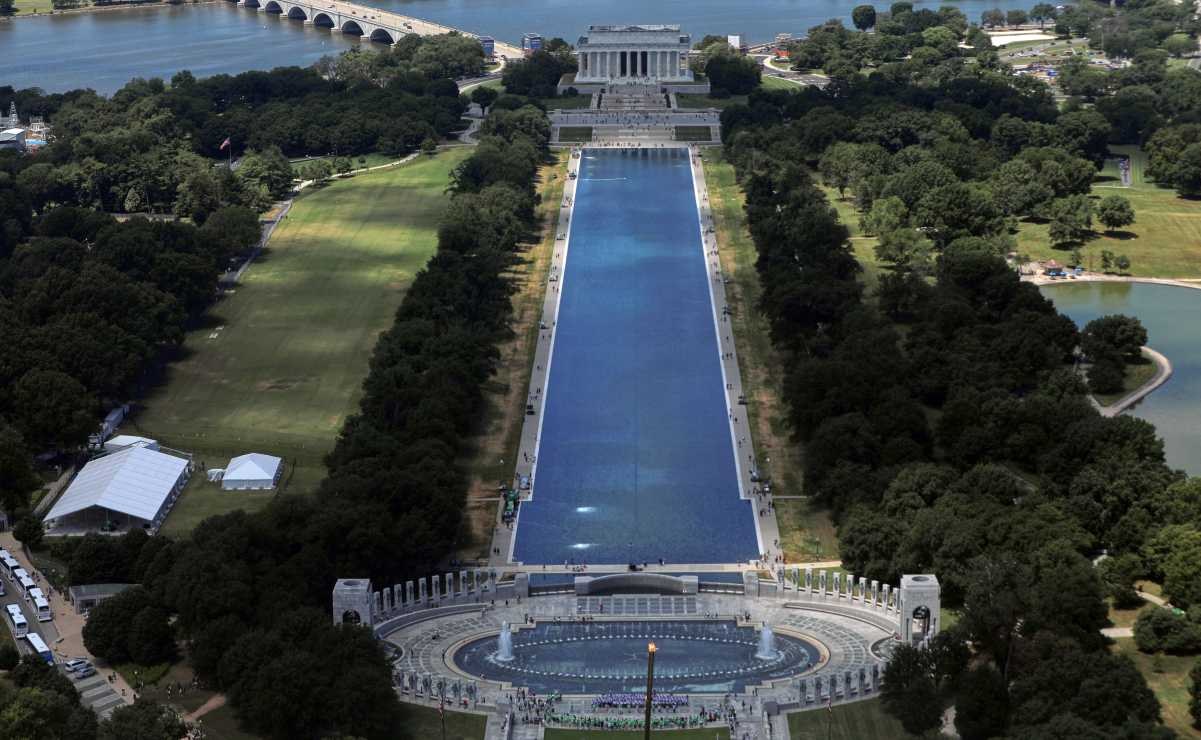Vacían estanque reflectante de Washington para reparaciones