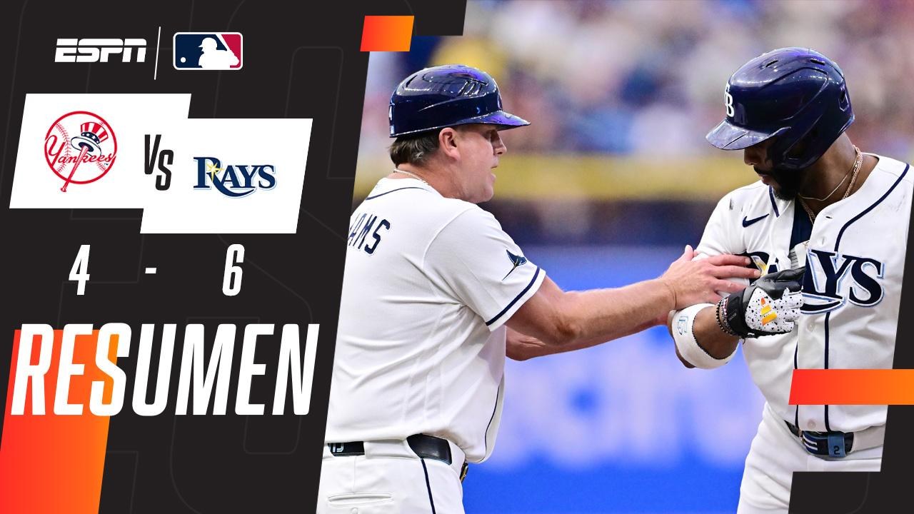 Rays vencen 6-4 a Yankees en partido de MLB