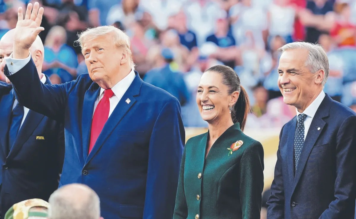 Sheinbaum conversa con Trump y Carney en final del Mundial 2026