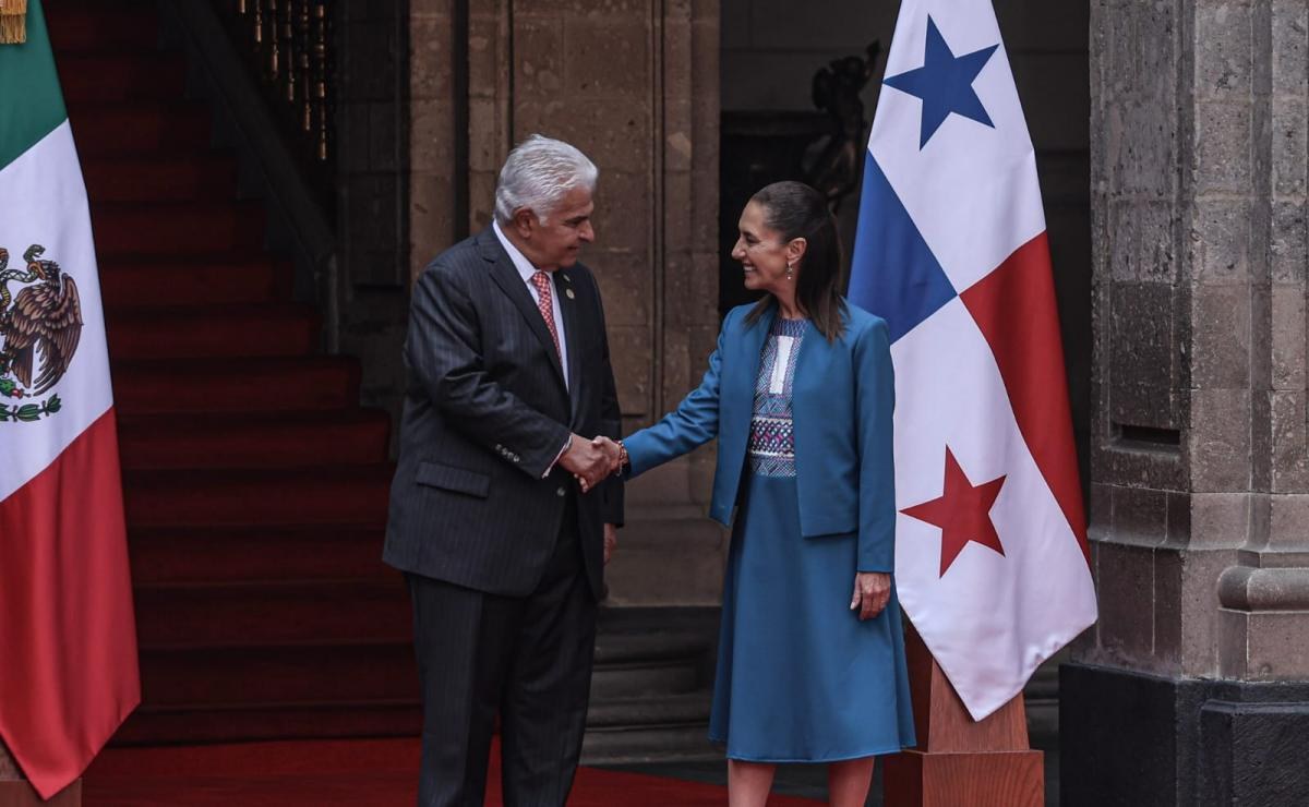 Sheinbaum recibe al presidente de Panamá en Palacio Nacional