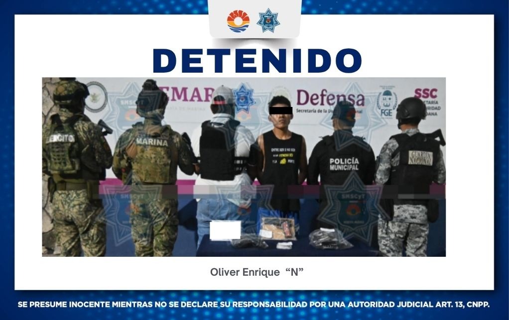 Detienen a hombre por narcomenudeo en Cancún