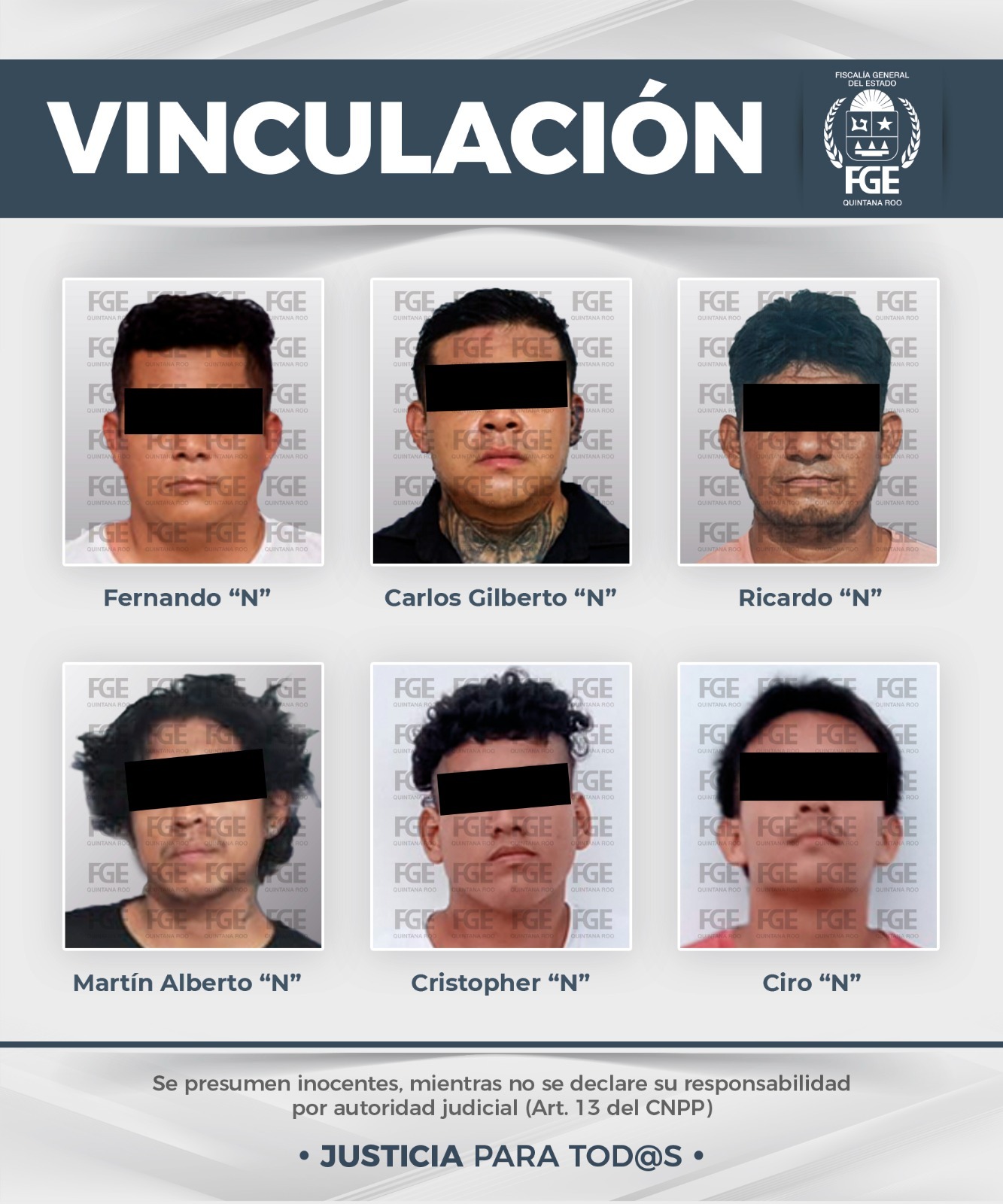 FGE Quintana Roo vincula a proceso a siete por narcomenudeo