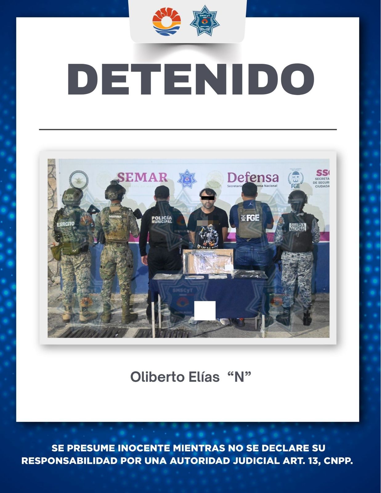 Detienen a hombre por narcomenudeo y arma en Cancún
