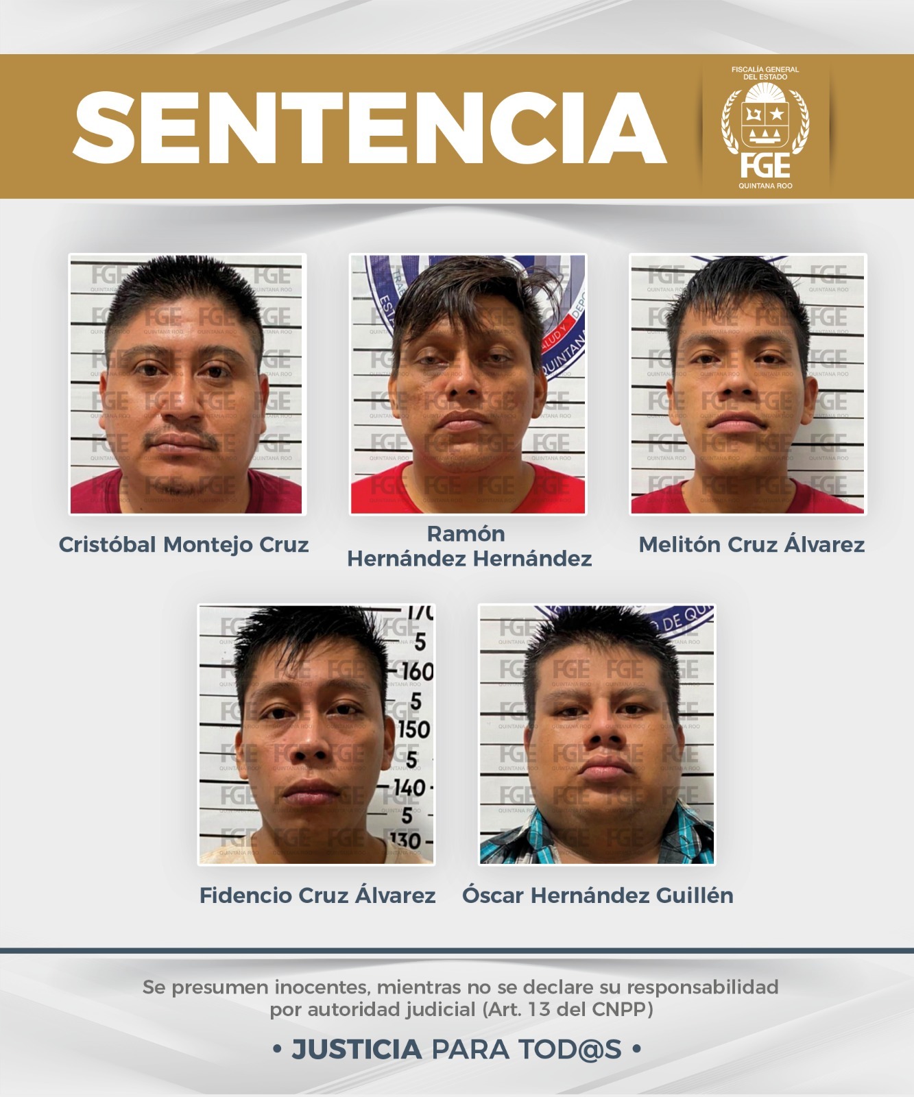 Condenan a 37 años a cinco por homicidio en Playa del Carmen