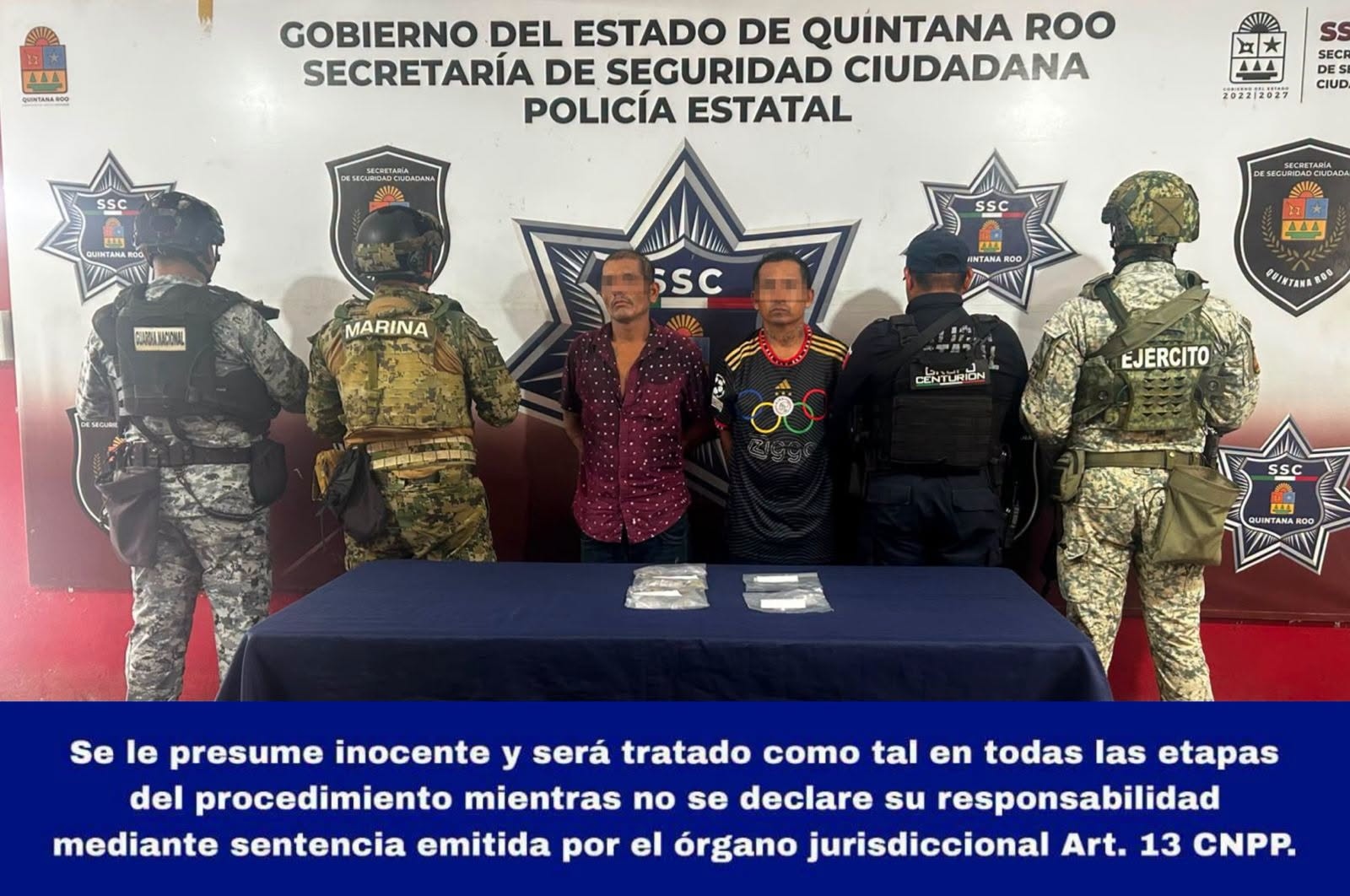 Detienen a dos por presunto narcomenudeo en Benito Juárez