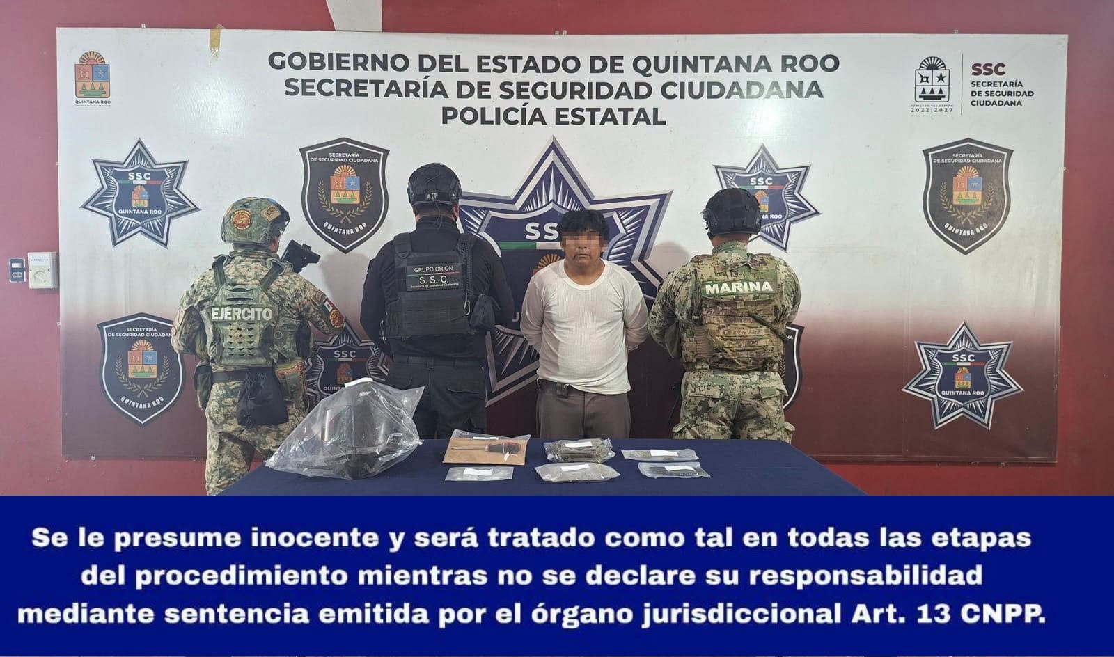 Detienen a presunto narcomenudista en Benito Juárez
