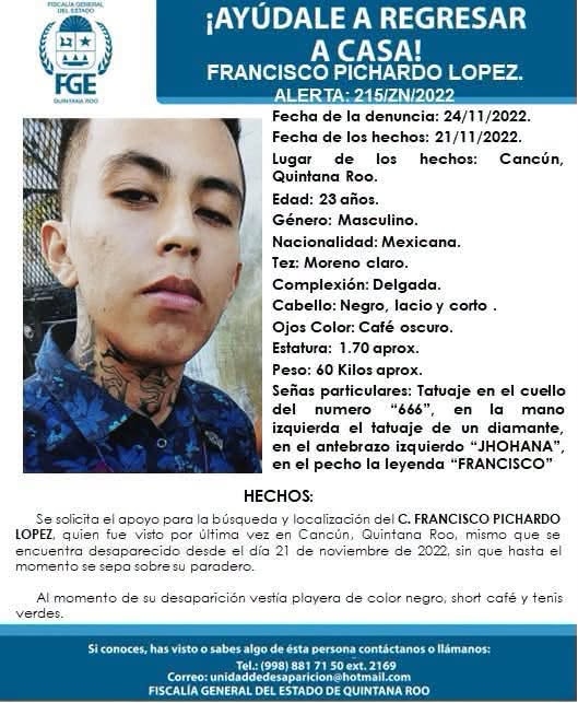 Operativo busca a Francisco en SM 234 tras casi 4 años