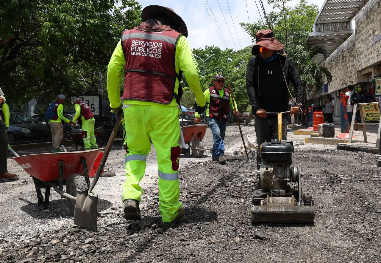 Ayuntamiento de BJ inicia mejoramiento vial en Calle Pino