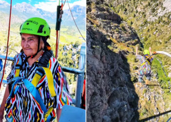 VIDEO: Mujer de 80 años cumple su sueño y hace puenting