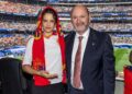 Javier Bardem y Rosalía asisten a partido de España