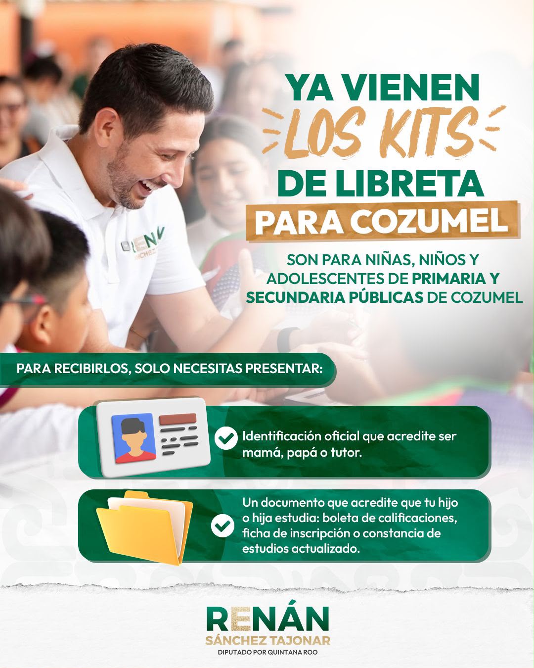 Cozumel inicia entrega gratuita de kits escolares 2026