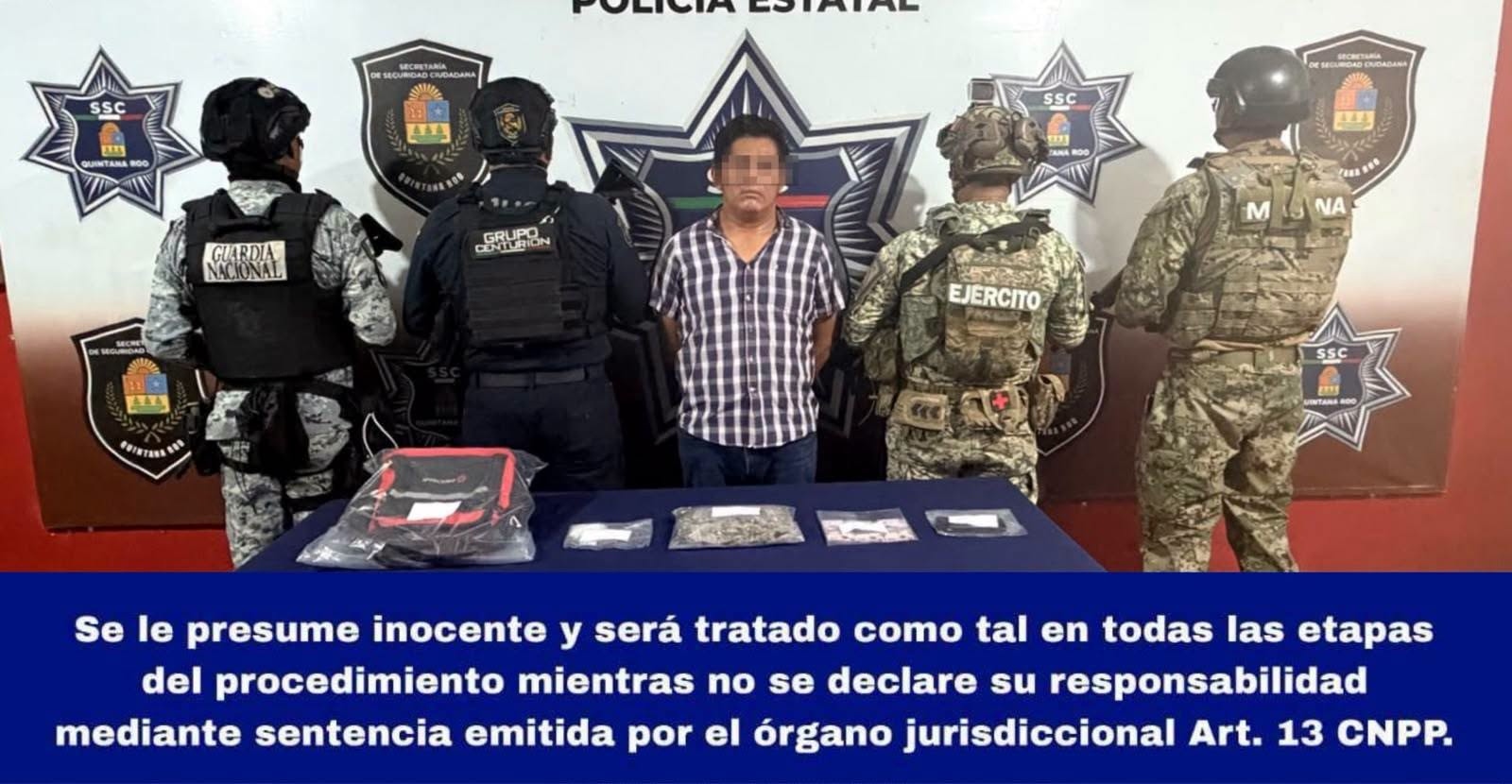 Detienen a hombre por presunto narcomenudeo en Benito Juárez