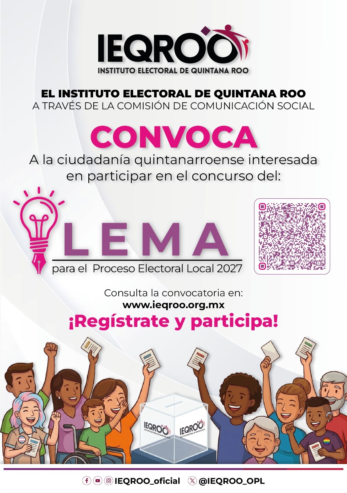 IEQROO convoca a concurso de lema para PEL 2027