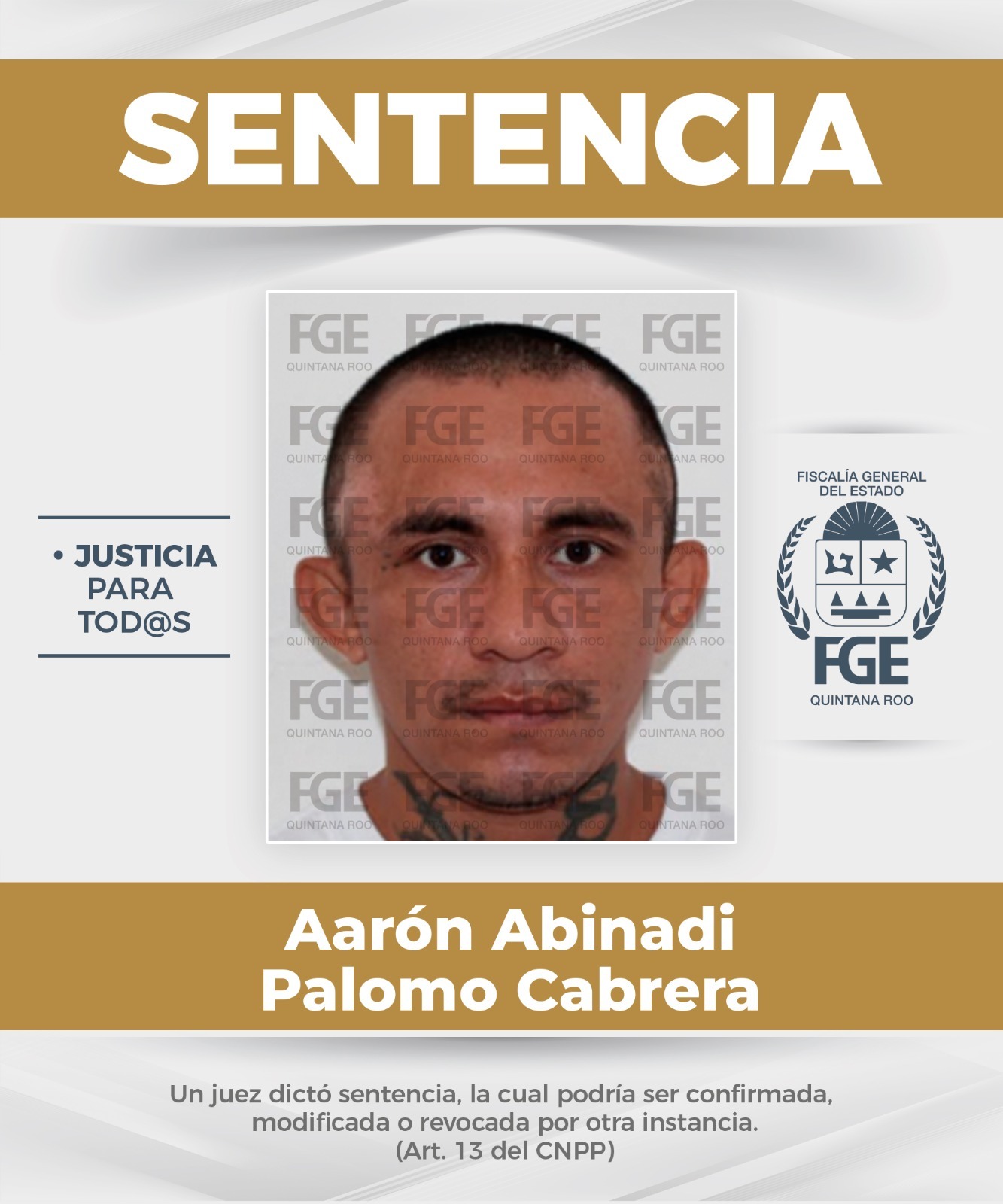Condenan a 37 años a homicida en Benito Juárez