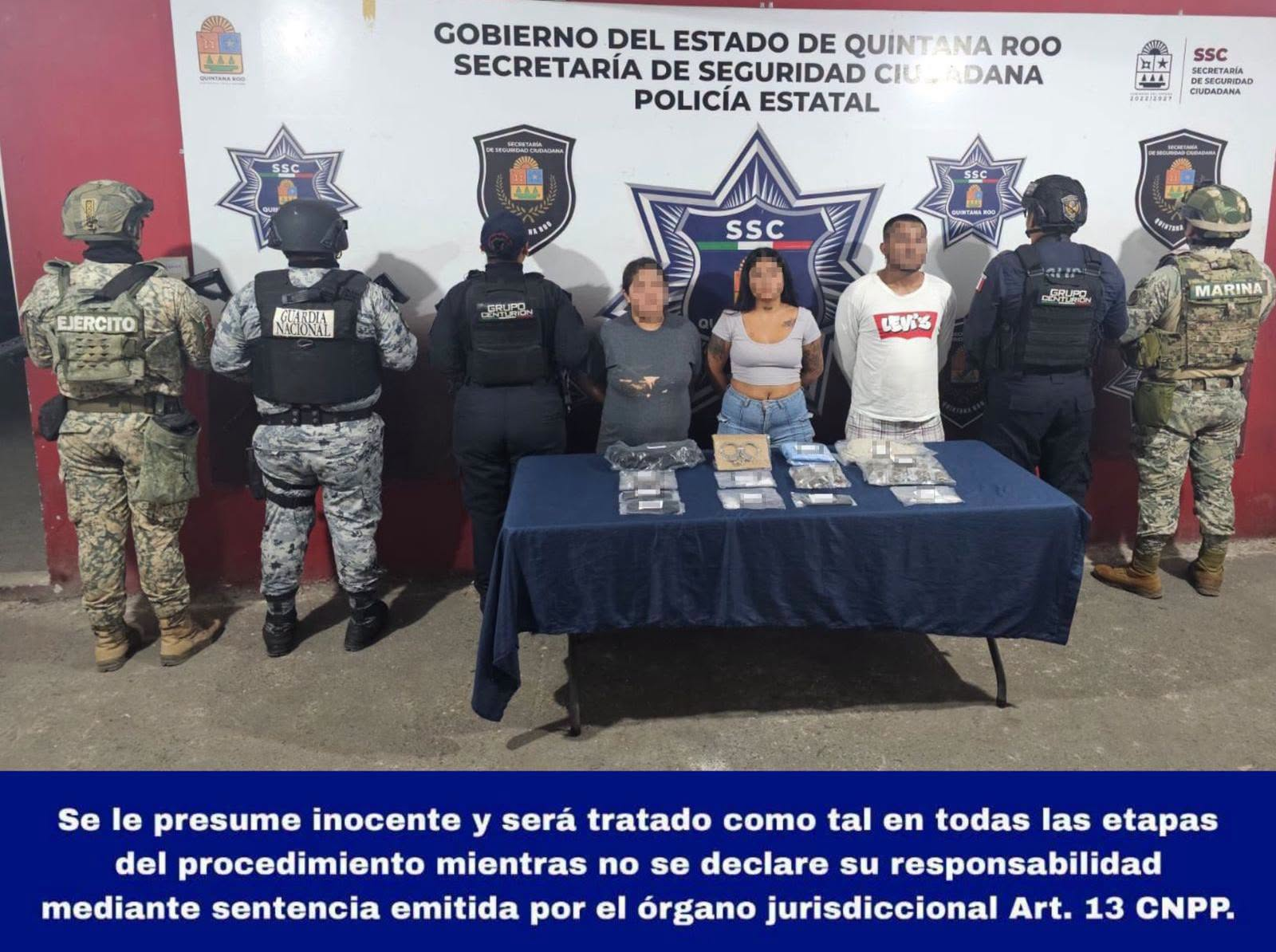 Detienen a tres por narcomenudeo en Benito Juárez