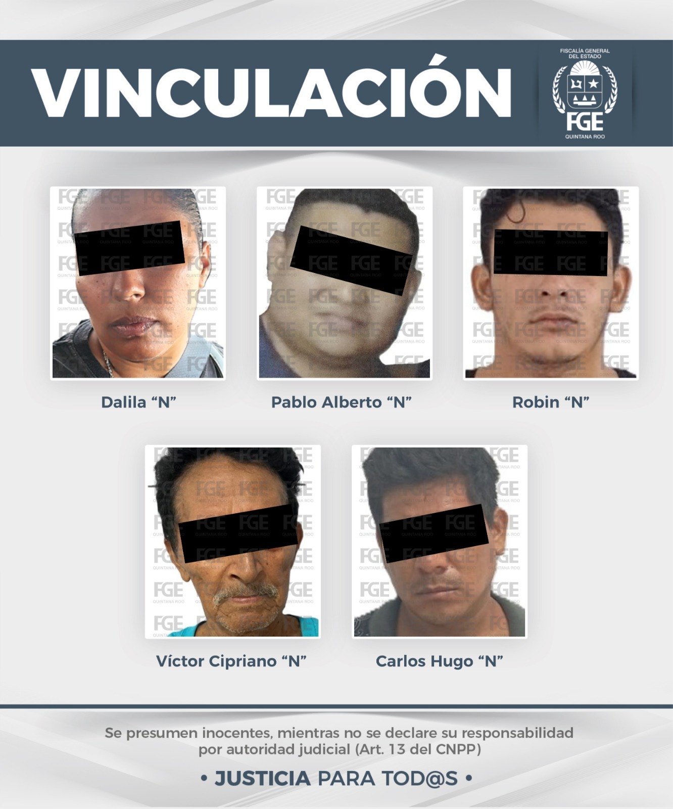 FGE Quintana Roo vincula a proceso a cinco por violencia familiar