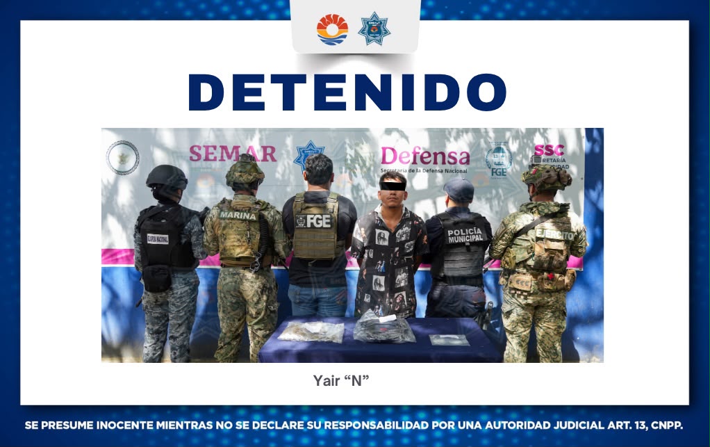 Detienen a hombre por narcomenudeo en operativo Blindaje