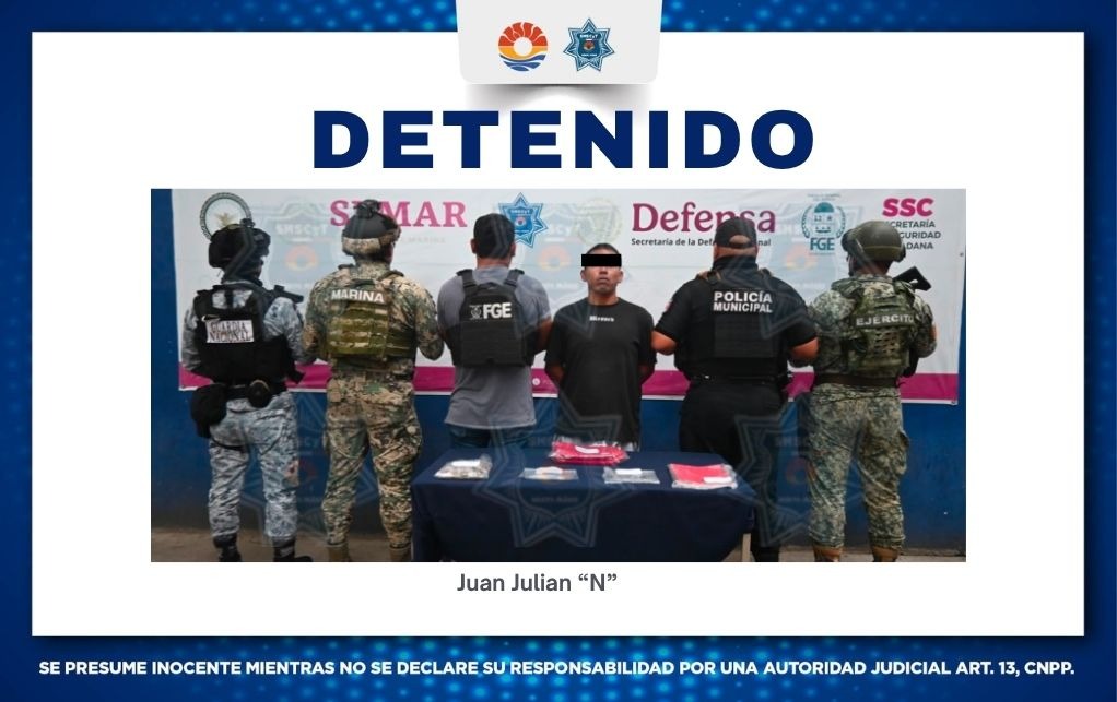 Detienen a hombre por narcomenudeo en Cancún SM 251