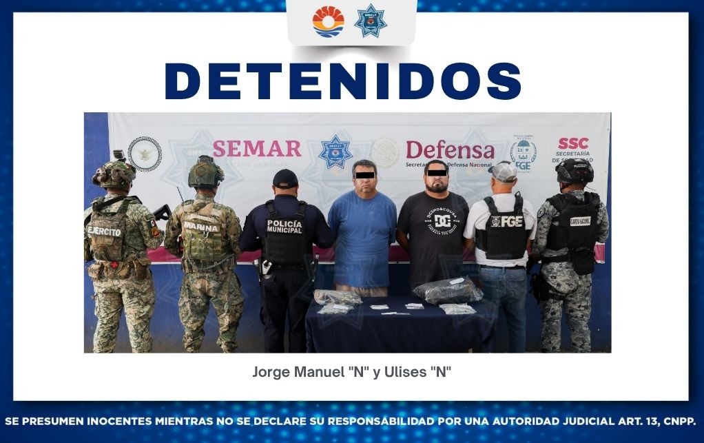 Detienen a dos por delitos contra la salud en Cancún