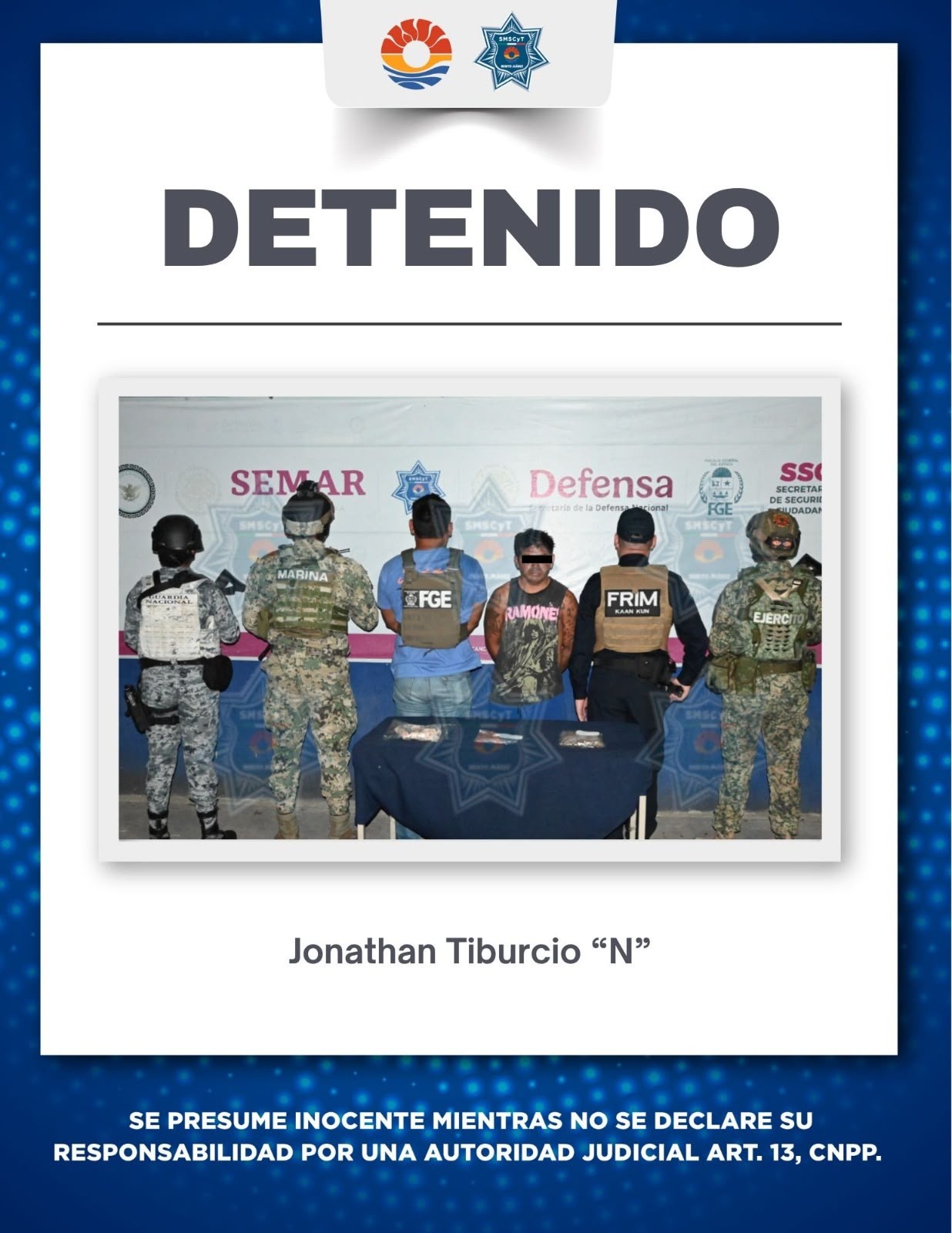 Detienen a hombre por narcomenudeo en Cancún