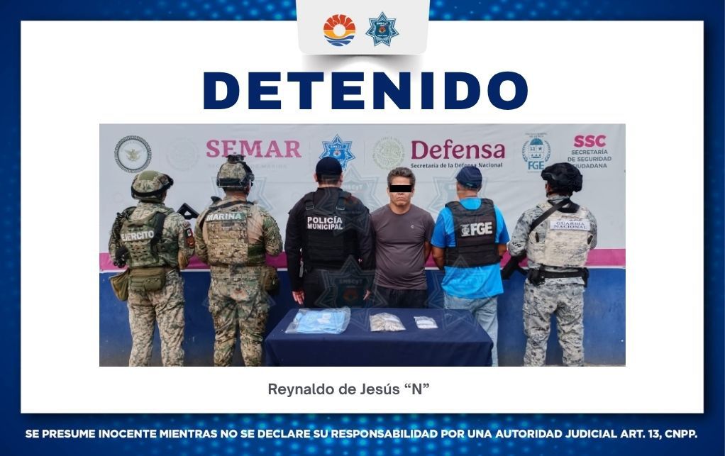 Detienen a hombre por narcomenudeo en Cancún SM 30