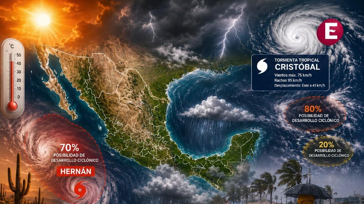Tormenta Cristóbal y posible ciclón Hernán vigilan en México