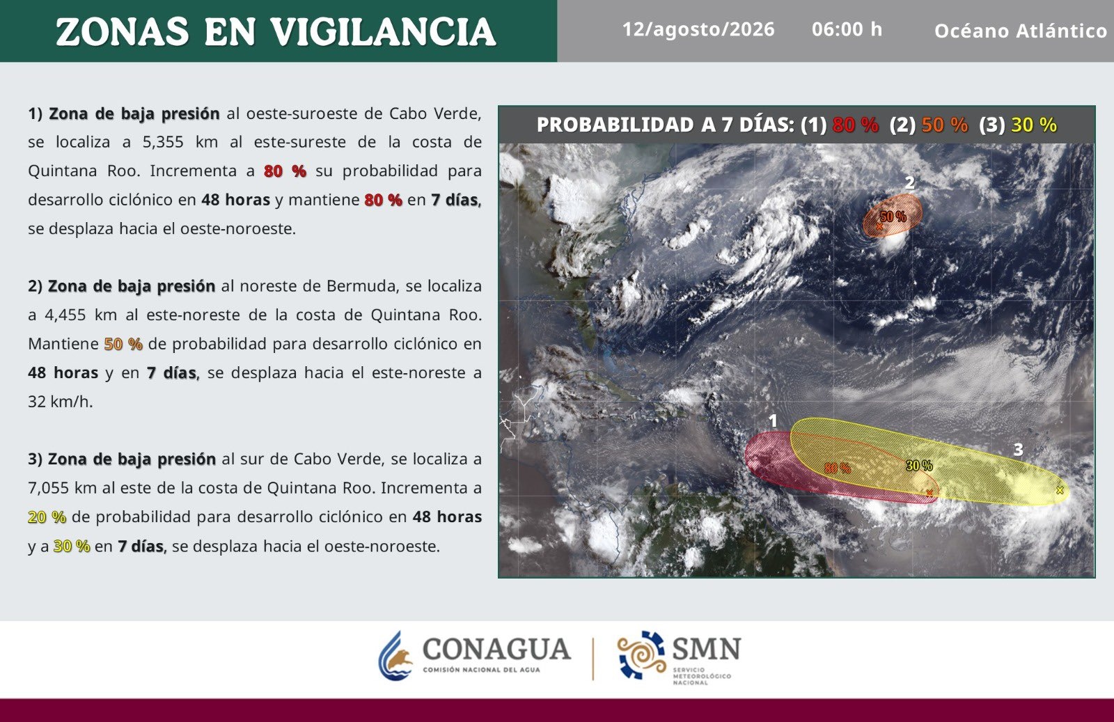 Atlántico registra tres zonas con riesgo ciclónico
