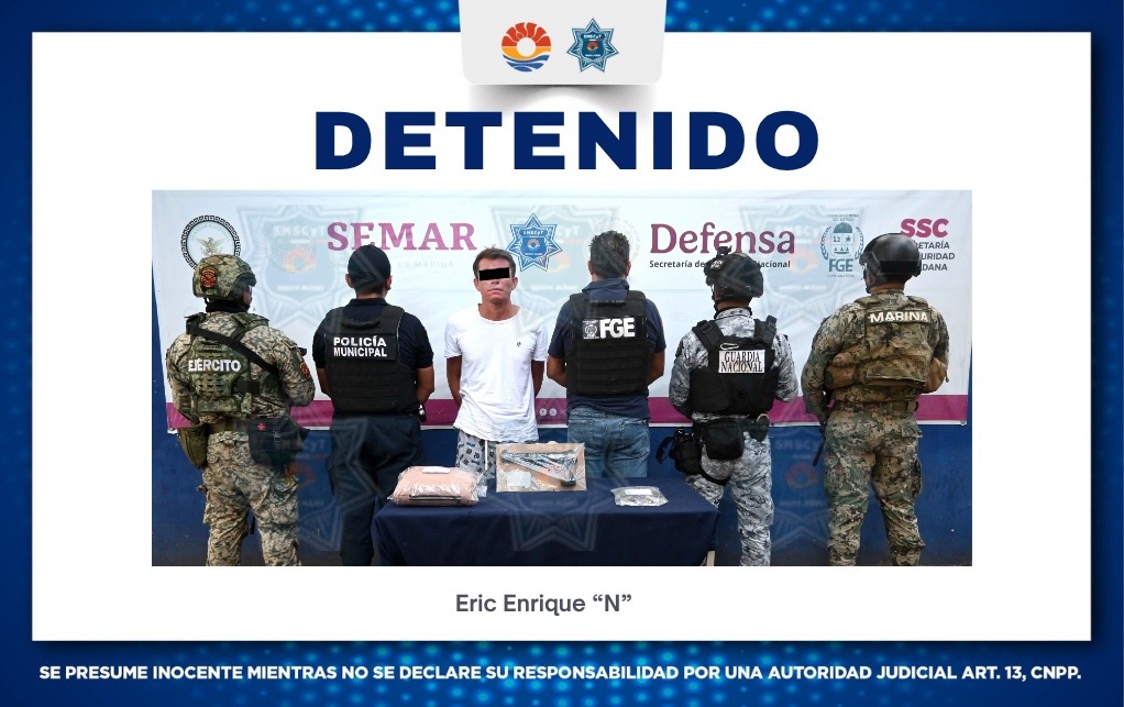 Detienen a hombre por delitos contra la salud en Cancún