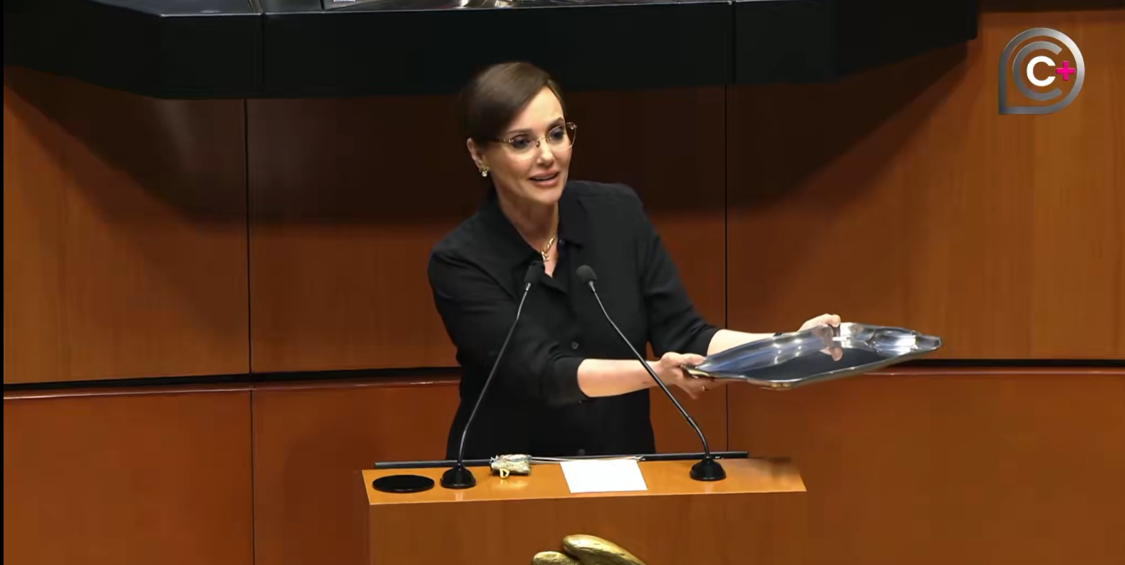 Lilly Téllez desafía al Senado con gesto simbólico