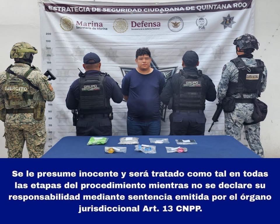 Detienen a Luis Gustavo por delitos contra la salud en Playa del Carmen