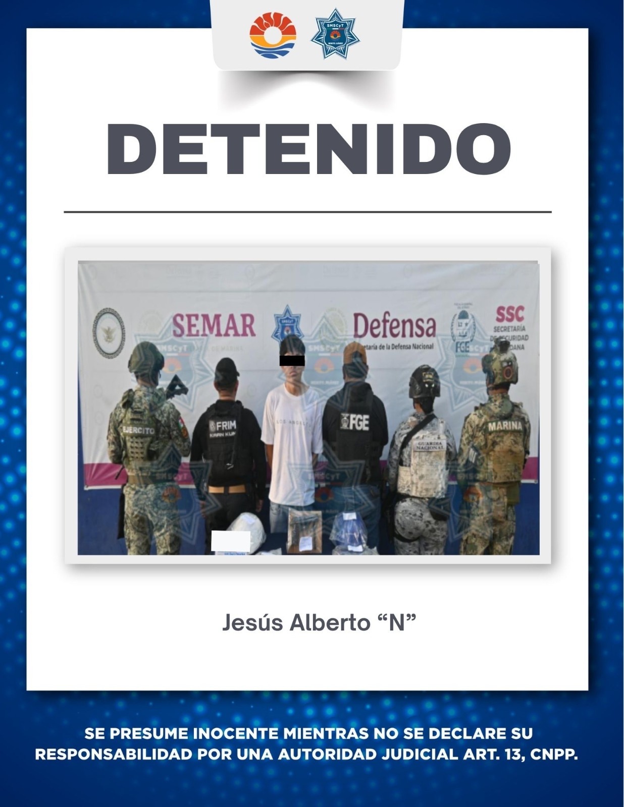 Detienen a joven por narcomenudeo en colonia Tres Reyes
