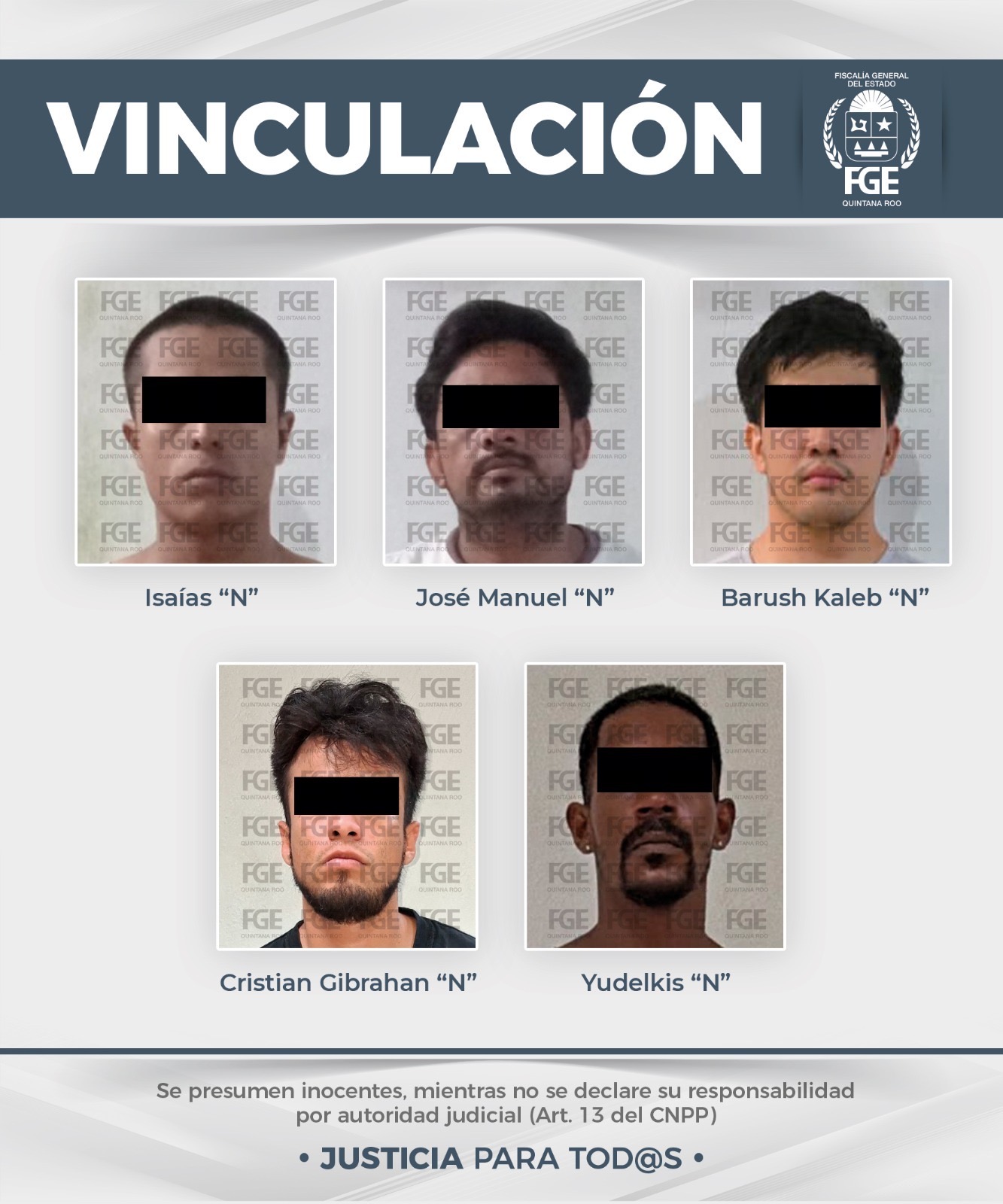 Fiscalía vincula a proceso a cinco por narcomenudeo en Quintana Roo