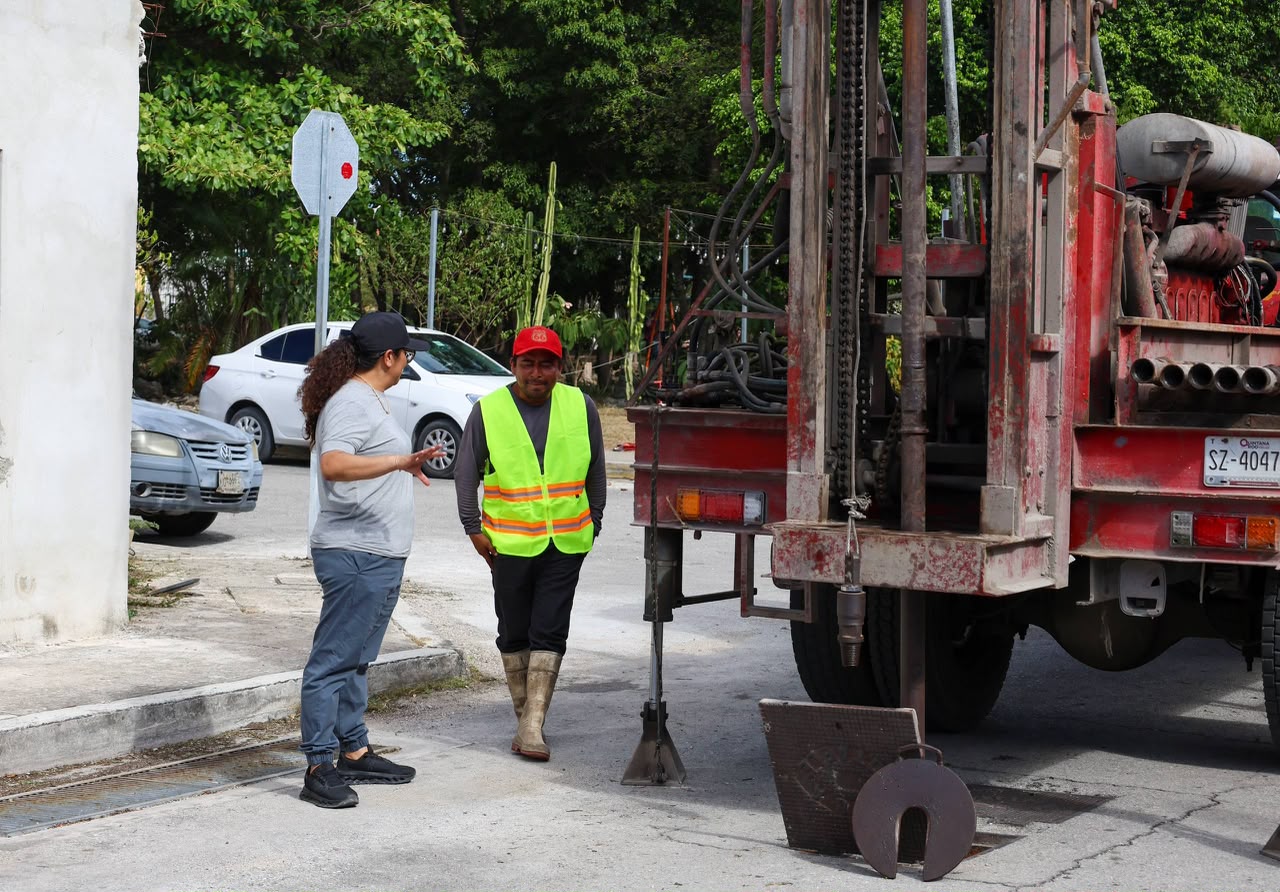 Avanza construcción de pozos de absorción en Cancún
