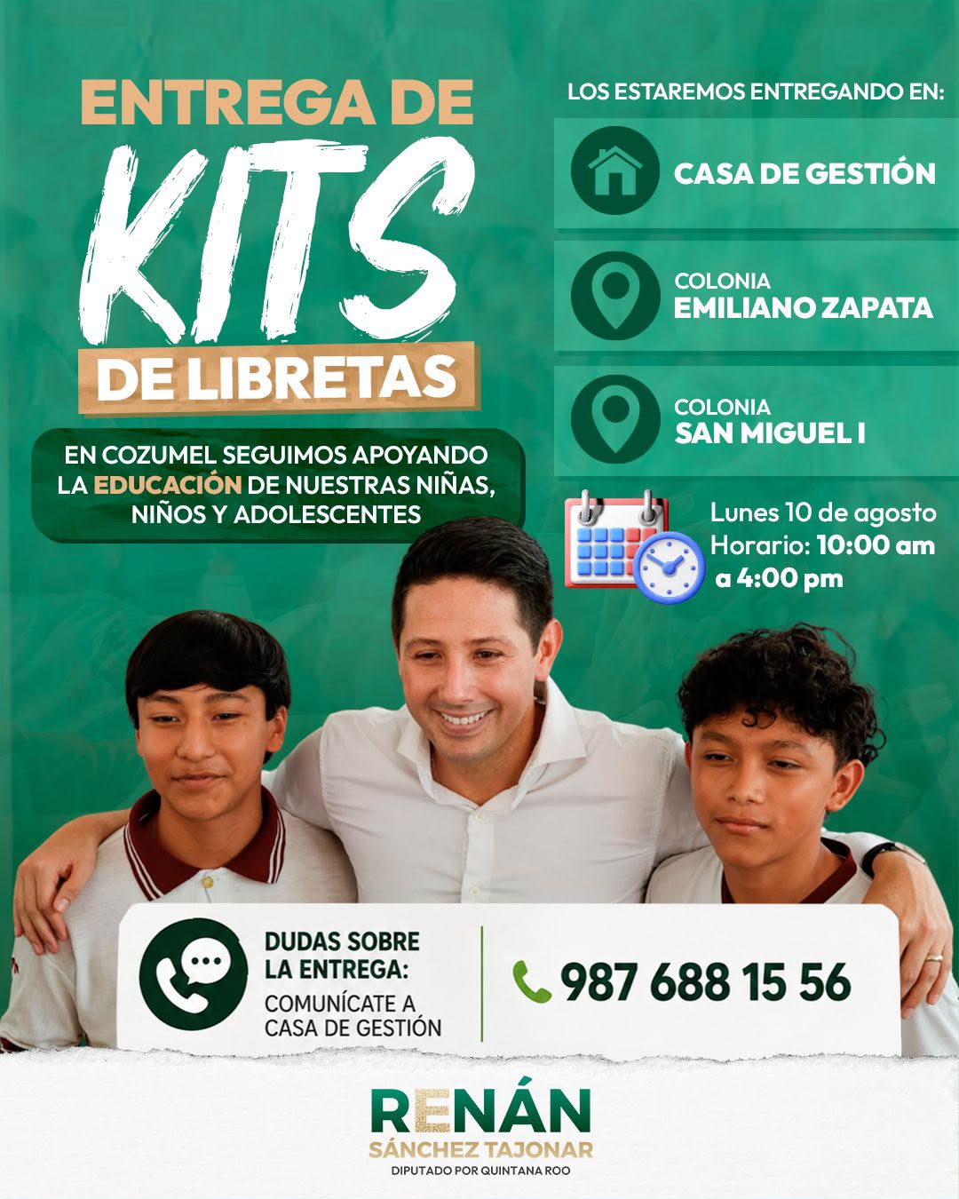 Cozumel inicia entrega gratuita de kits escolares 2026