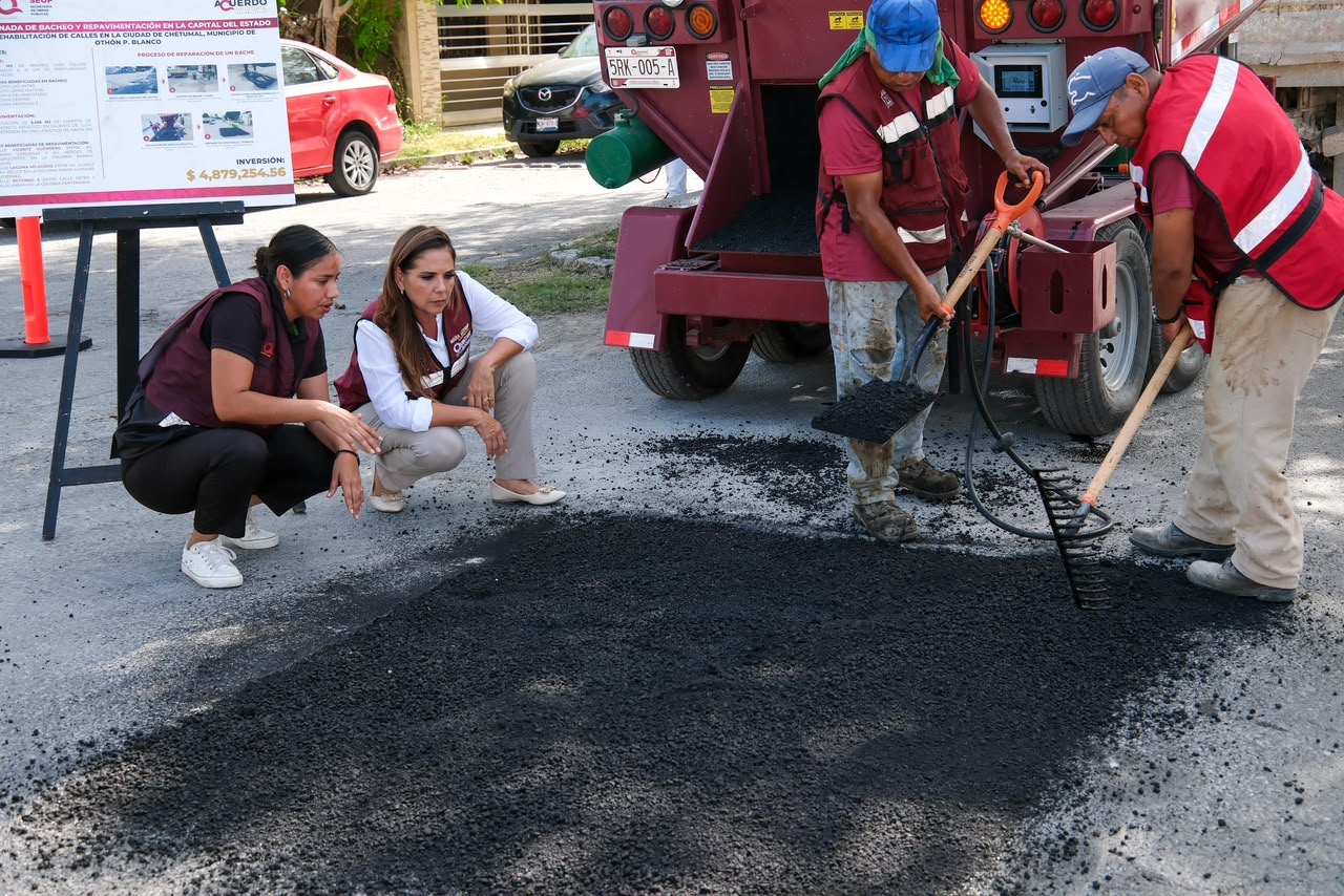 Mara Lezama impulsa rehabilitación vial en Chetumal