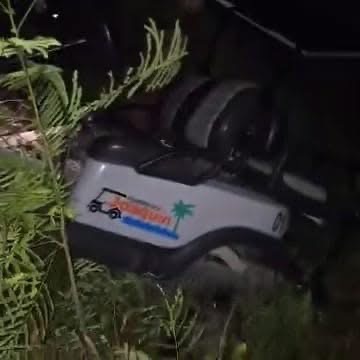 Turistas sufren accidente en carrito de golf en Isla Mujeres