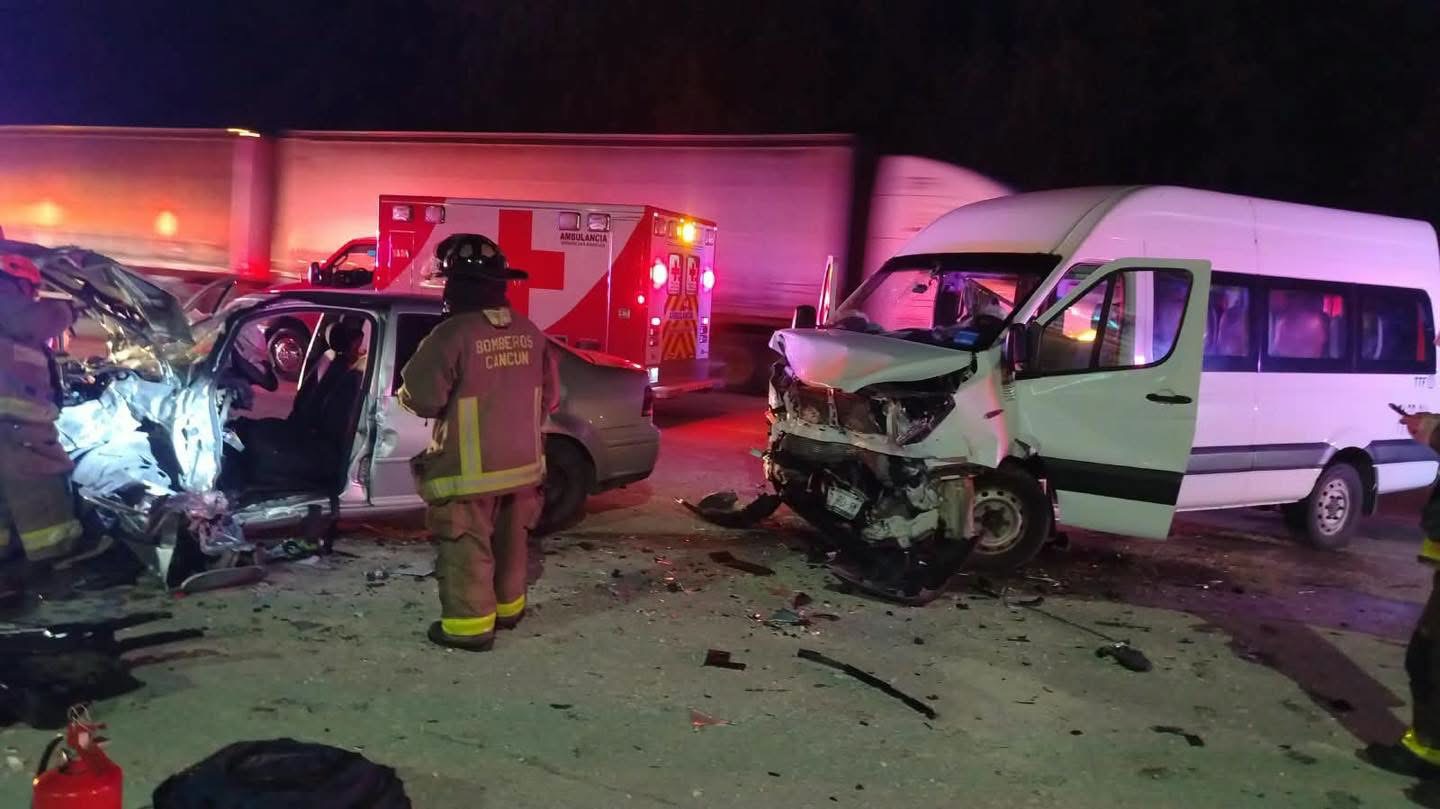 Accidente en libramiento Mérida-Cancún deja cinco lesionados