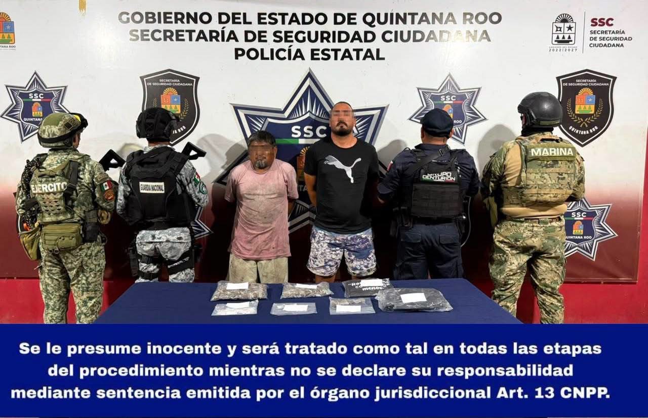 Detienen a dos por narcomenudeo en Zona Hotelera de Cancún