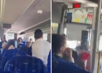 VIDEO; Conductor rompe vidrio tras pelea con pasajero